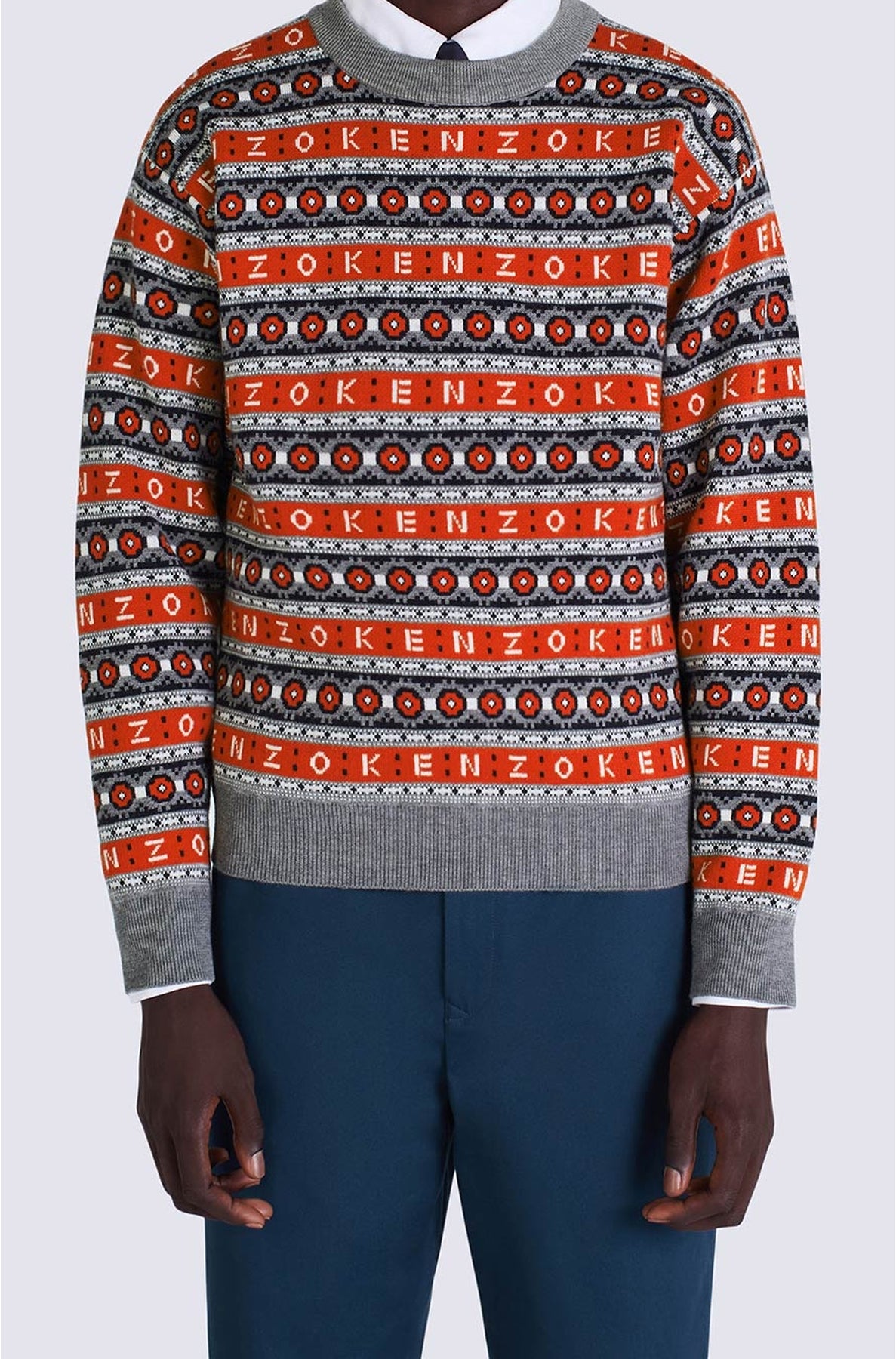 Pull jacquard en laine - Medium Red