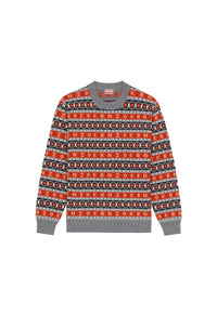 Pull jacquard en laine - Medium Red