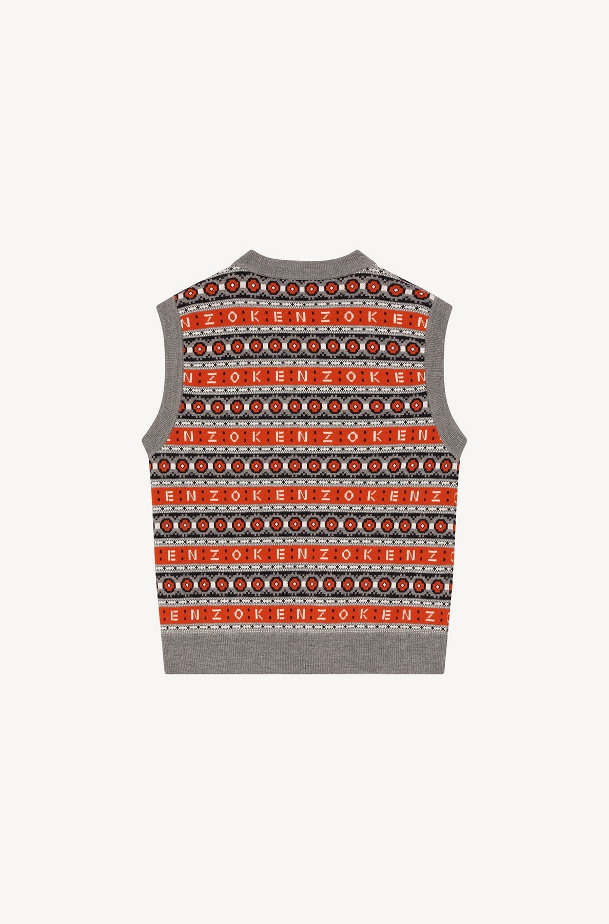 Pull jacquard sans manches en laine - Medium Red