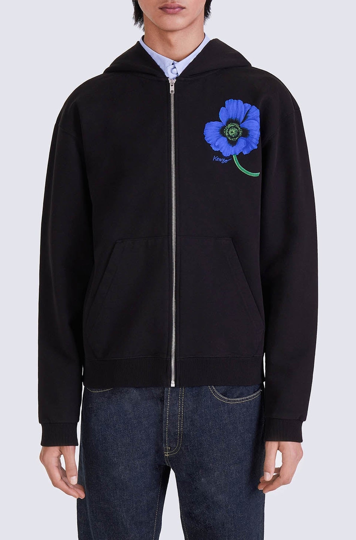 Sweatshirt zippé 'Kenzo Poppy' - Black