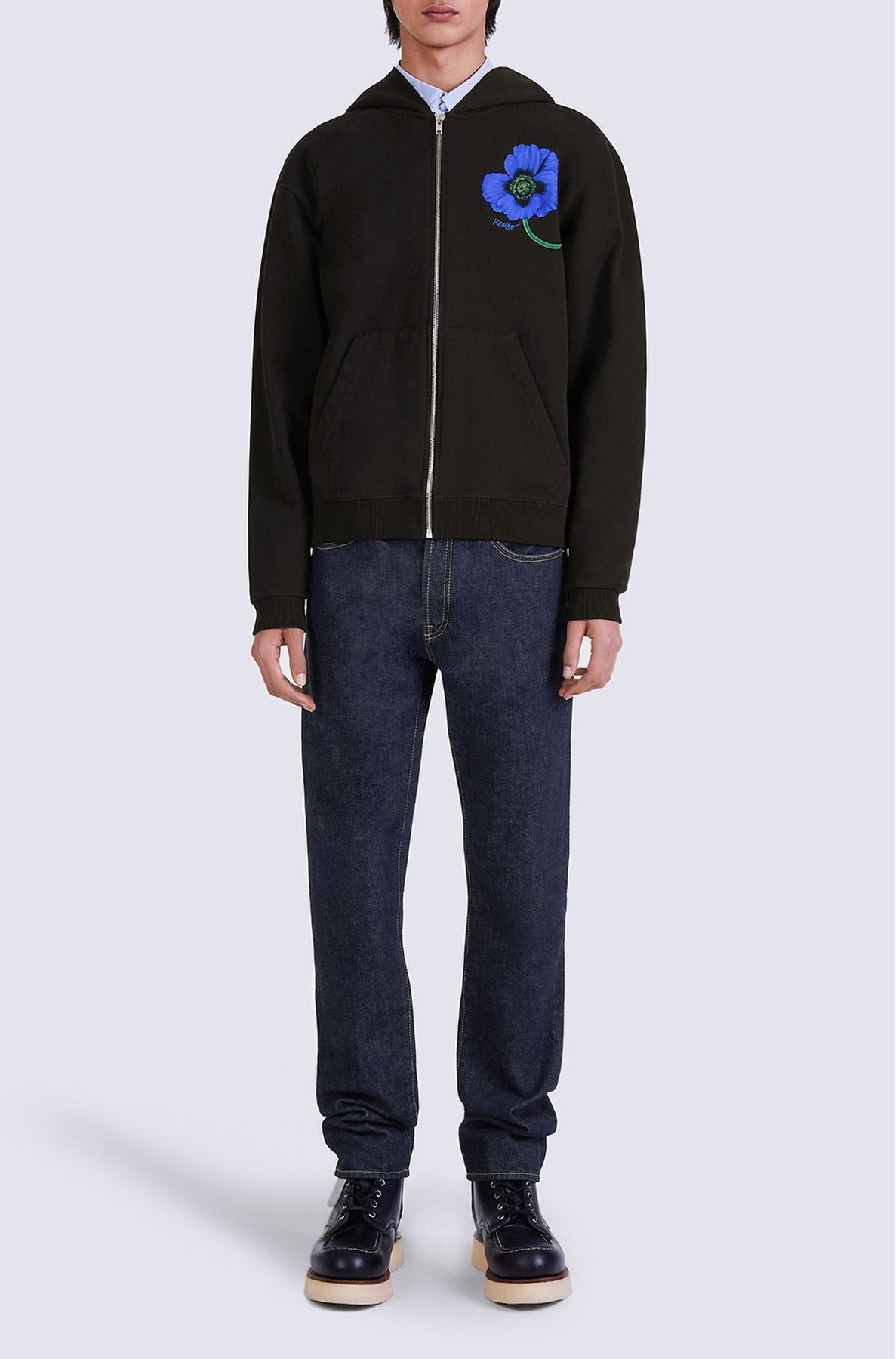 Sweatshirt zippé 'Kenzo Poppy' - Black