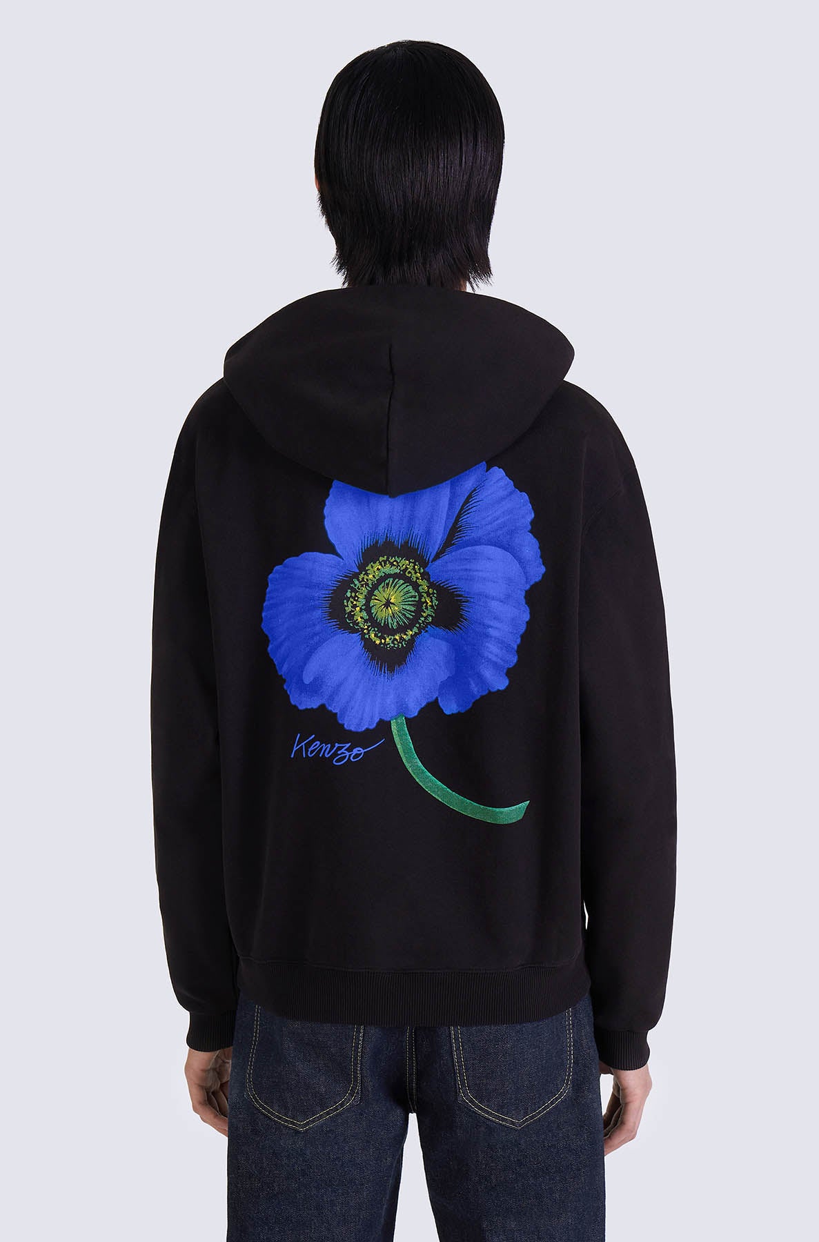 Sweatshirt zippé 'Kenzo Poppy' - Black