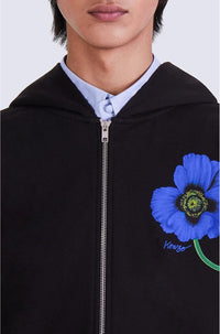 Sweatshirt zippé 'Kenzo Poppy' - Black