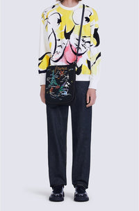 Sweatshirt Akae Smiling Tiger oversize - White
