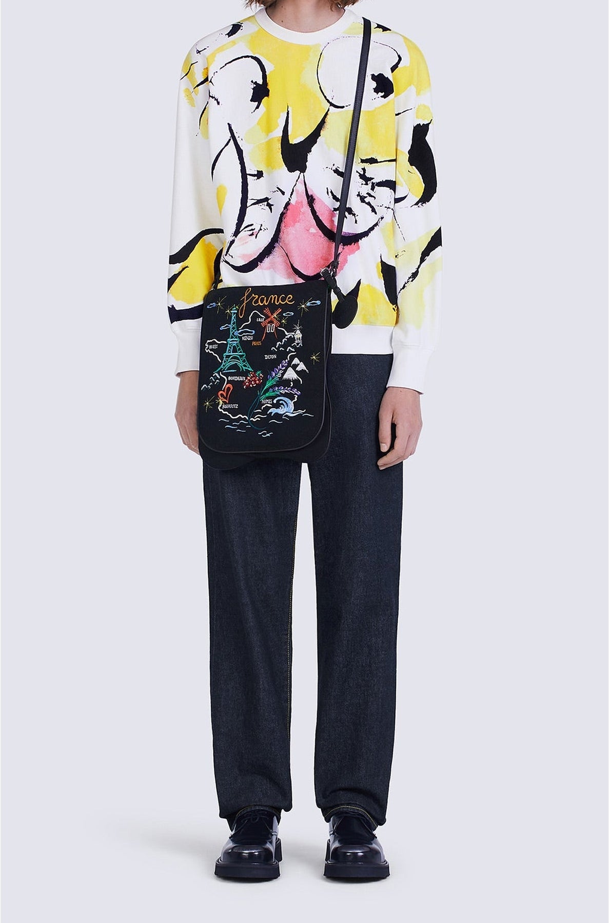 Sweatshirt Akae Smiling Tiger oversize - White
