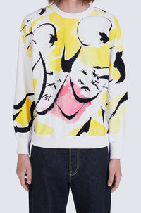 Sweatshirt Akae Smiling Tiger oversize - White