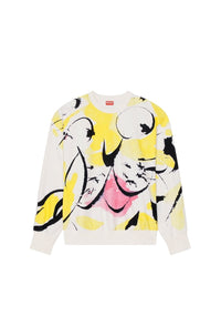 Sweatshirt Akae Smiling Tiger oversize - White