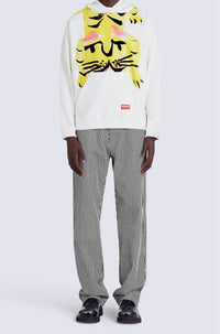 Sweatshirt à capuche Akae Bowing Tiger - White