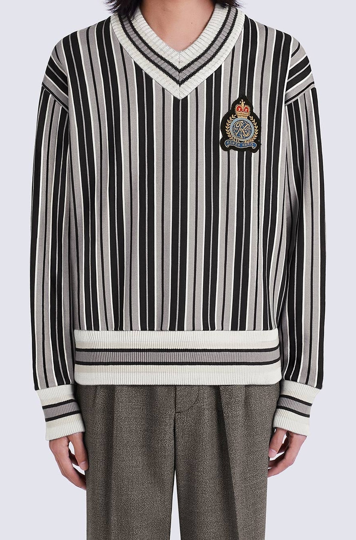 Sweatshirt à rayures Varsity - Middle Grey