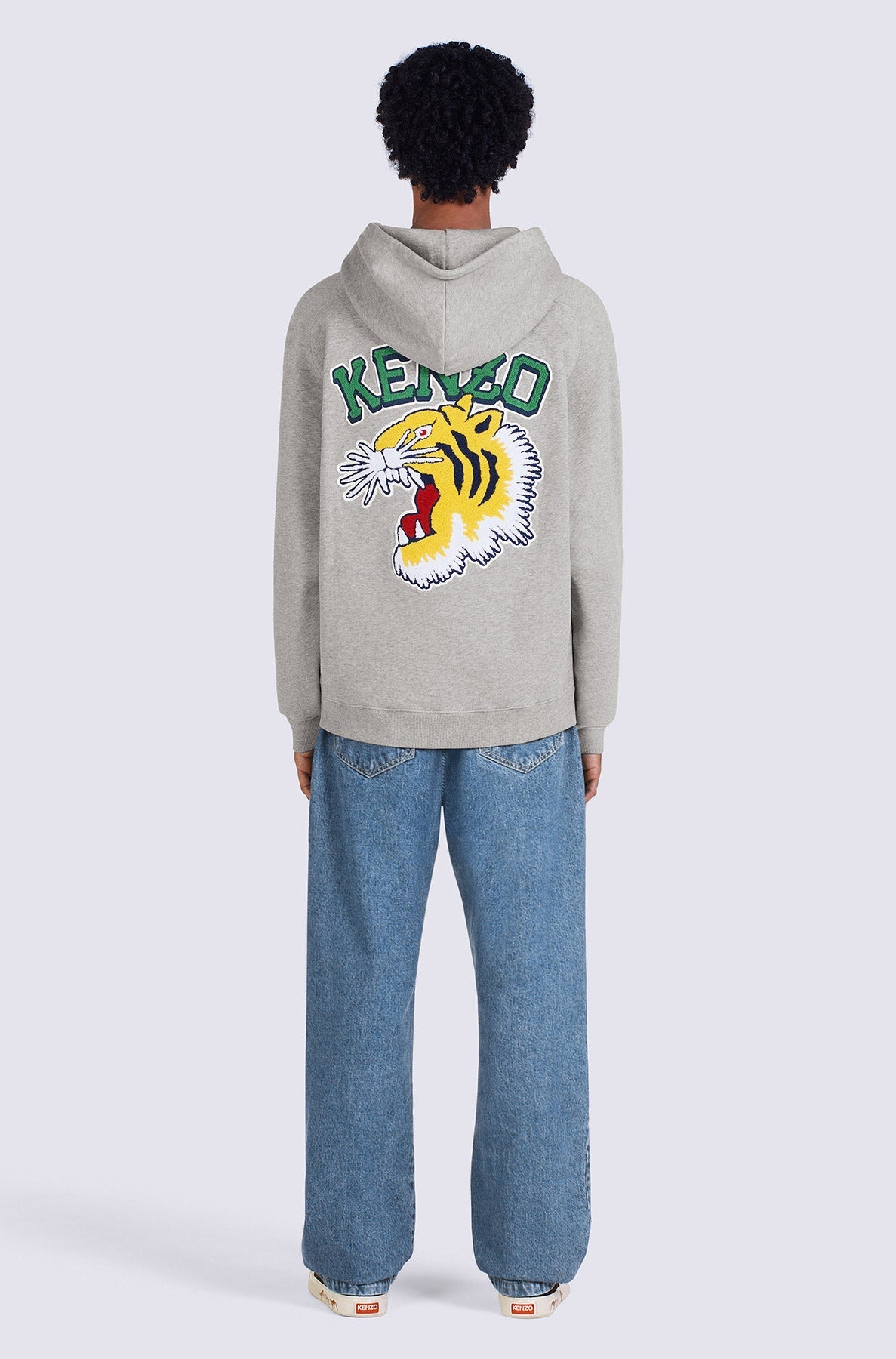 Sweatshirt à capuche Tiger Varsity oversize - Pearl Grey