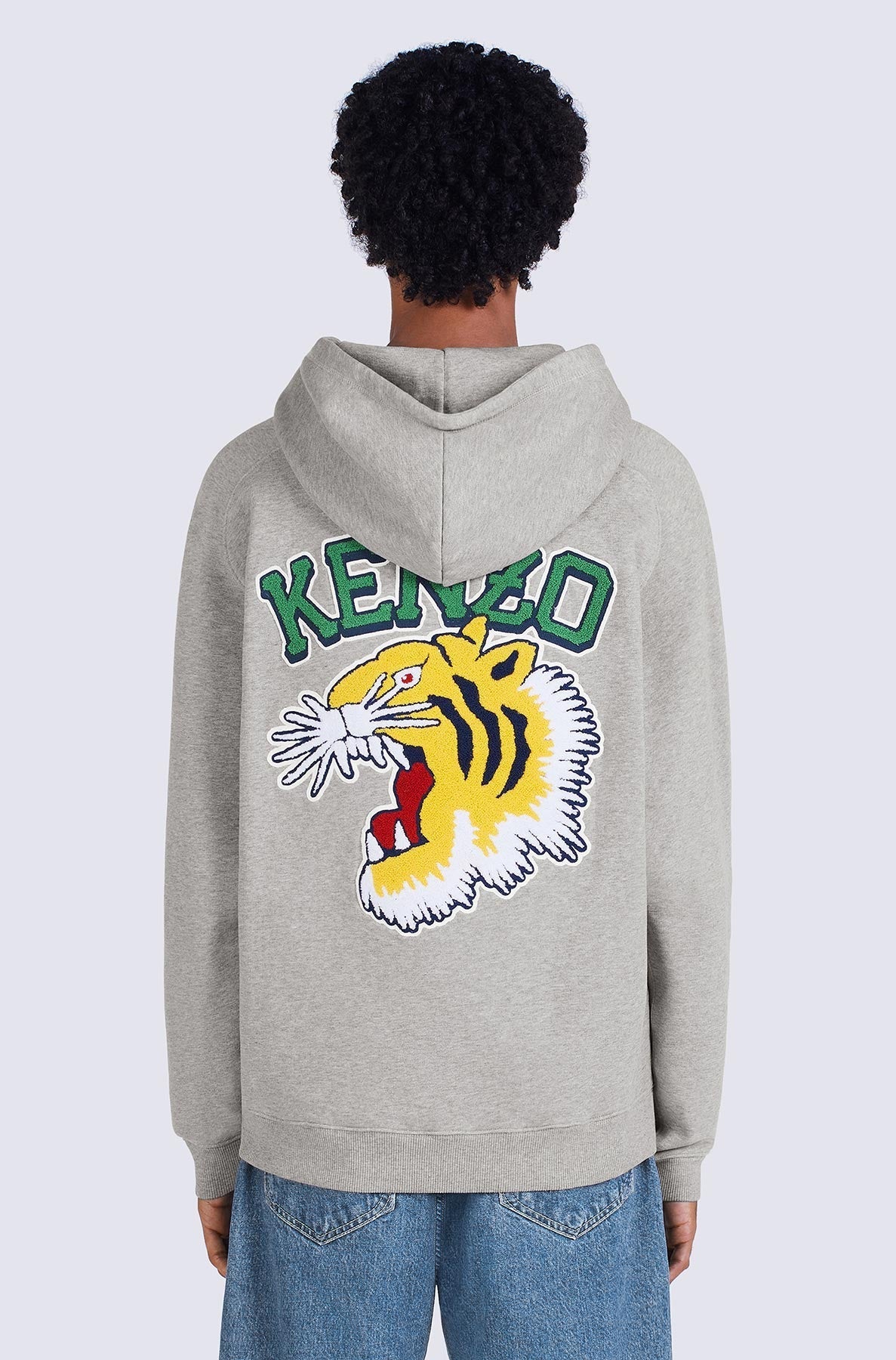 Sweatshirt à capuche Tiger Varsity oversize - Pearl Grey