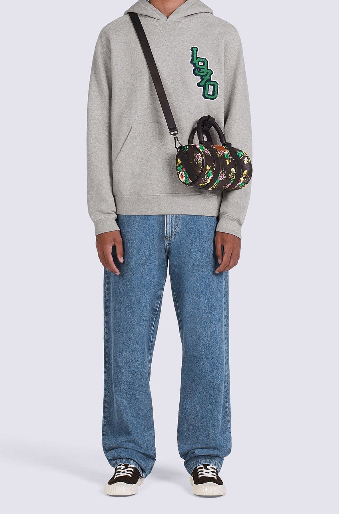 Sweatshirt à capuche Tiger Varsity oversize - Pearl Grey