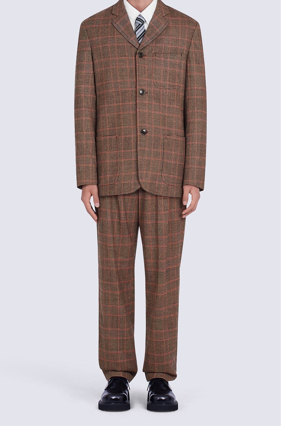 Blazer à carreaux en laine - Rose