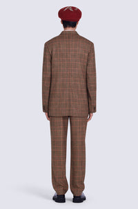 Blazer à carreaux en laine - Rose
