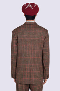 Blazer à carreaux en laine - Rose