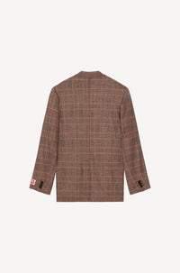 Blazer à carreaux en laine - Rose