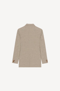 Blazer à carreaux en laine - Dark Camel