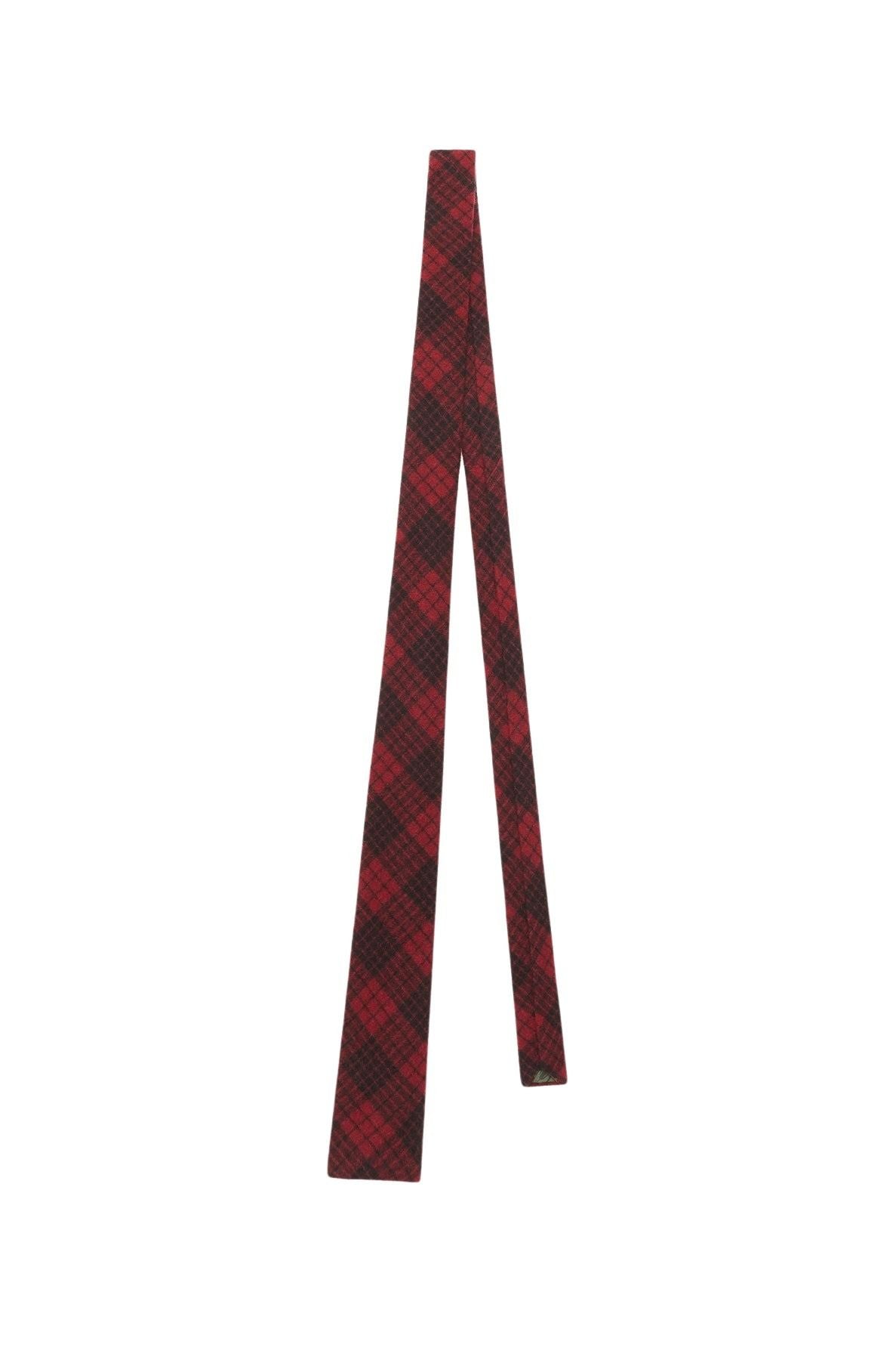 Wool check tie - Medium Red