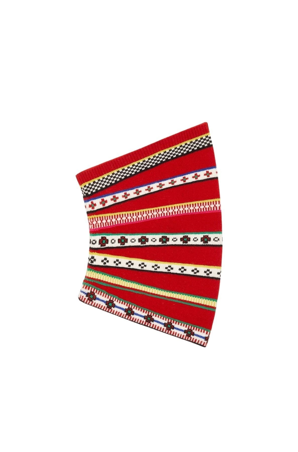 Tour de cou Fairisle en laine - Medium Red