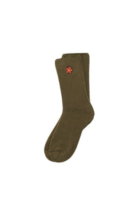 Chaussettes à détail fleur - Khaki