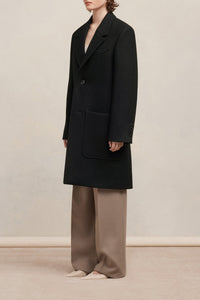 Manteau deux boutons en laine - Black