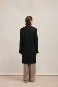Manteau deux boutons en laine - Black