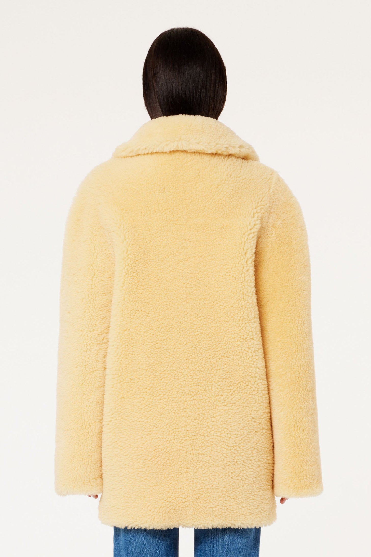 Manteau court en peau lainée - Vanilla Cream