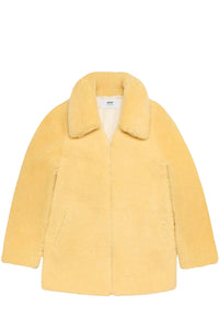 Manteau court en peau lainée - Vanilla Cream