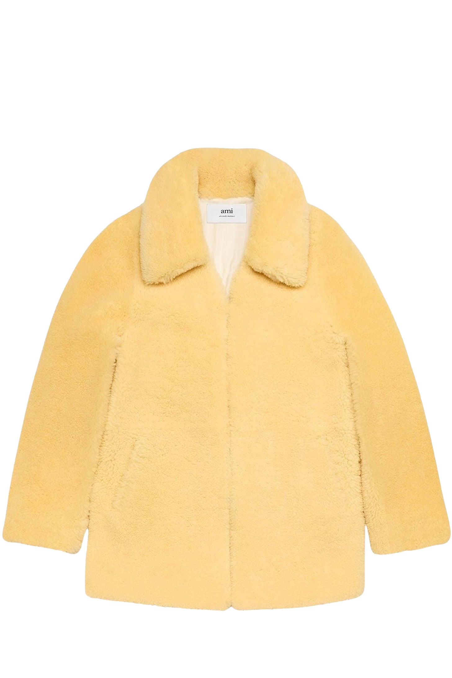 Manteau court en peau lainée - Vanilla Cream