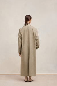 Manteau trois boutons oversize en laine - Champagne & Ivory