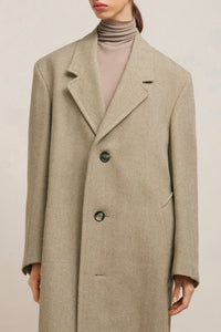 Manteau trois boutons oversize en laine - Champagne & Ivory