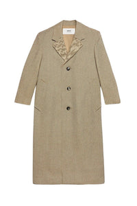 Manteau trois boutons oversize en laine - Champagne & Ivory