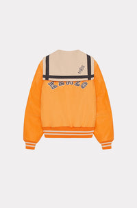 Blouson "Varsity" en laine et cuir - Apricot