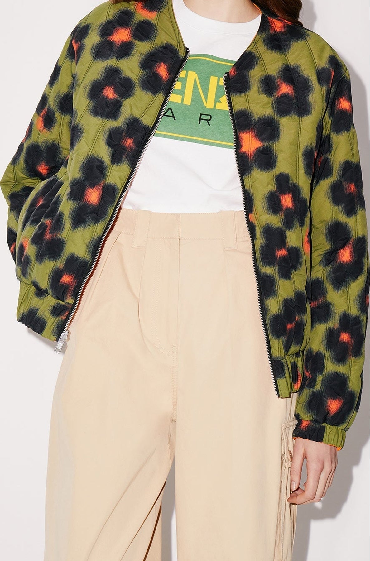 Bomber Hana Leopard réversible - Khaki