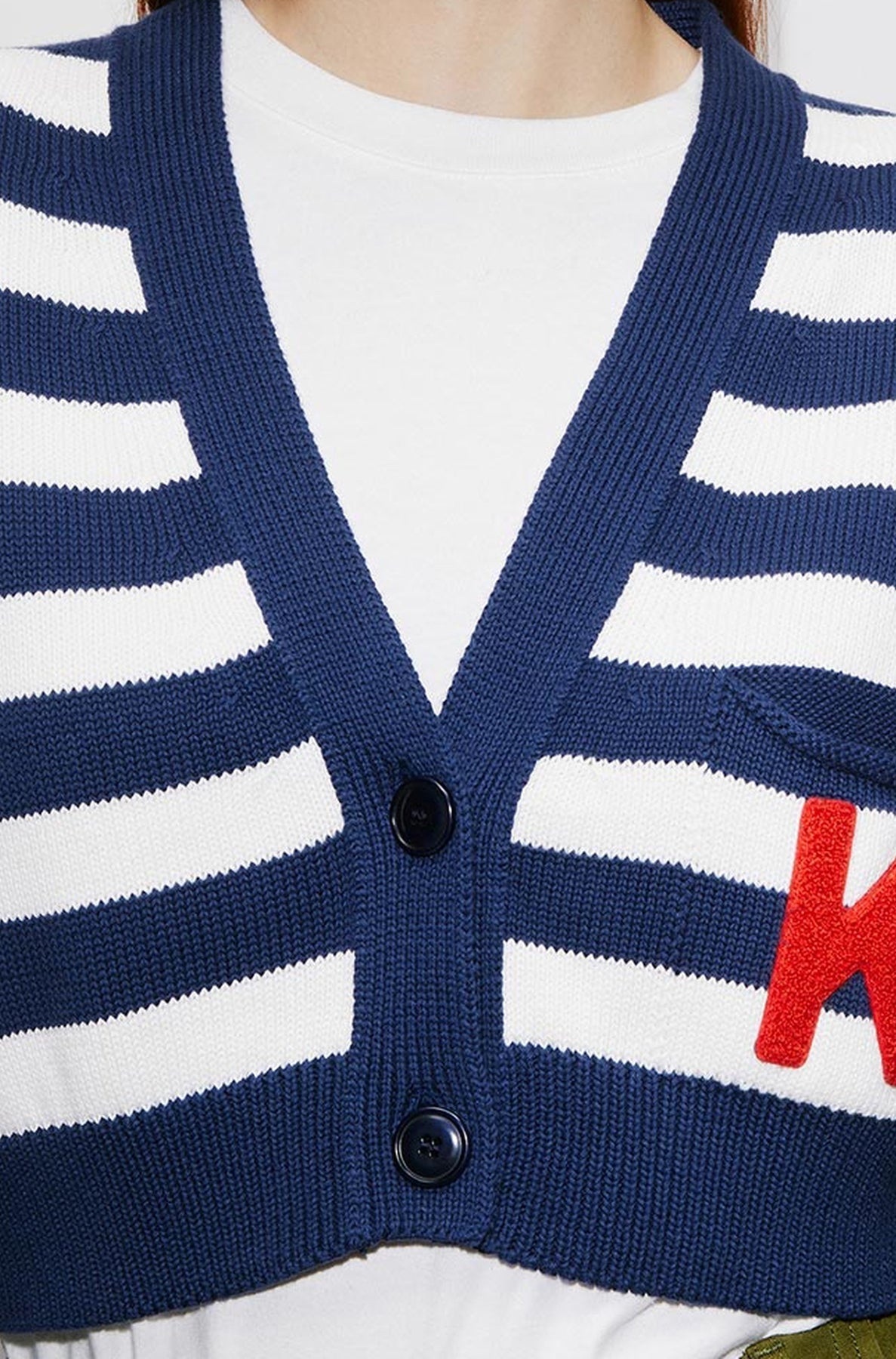 Cardigan à rayures épaisses - Midnight Blue