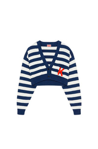 Cardigan à rayures épaisses - Midnight Blue