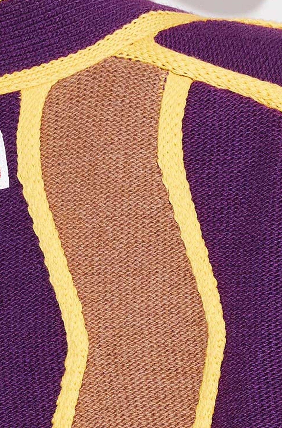 Cardigan boxy à rayures ondulées en laine - Purple