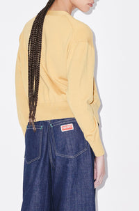 Cardigan brodé "Boke Flower" en laine - Beige