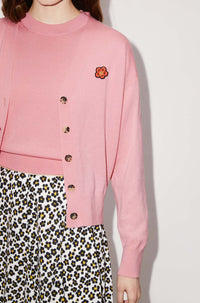 Cardigan brodé 'Boke Flower' en laine - Rose