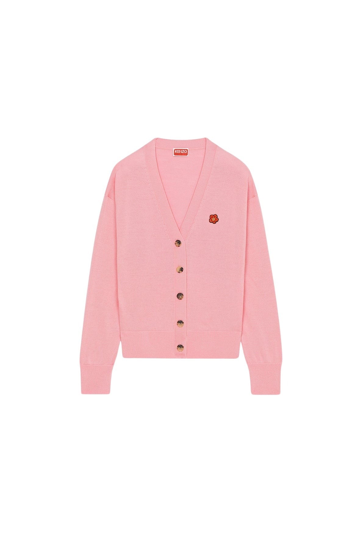 Cardigan brodé 'Boke Flower' en laine - Rose
