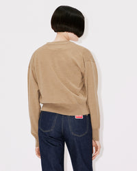 Cardigan brodé "Boke Flower" en laine - Tabac