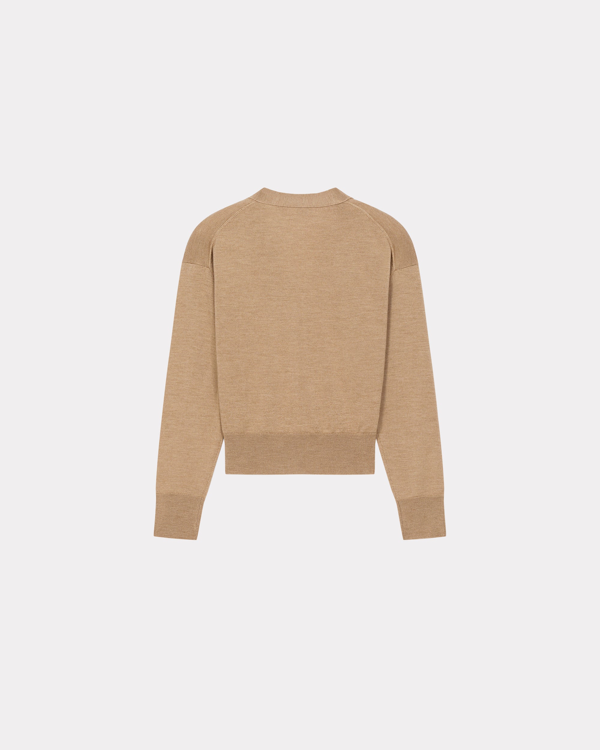 Cardigan brodé "Boke Flower" en laine - Tabac