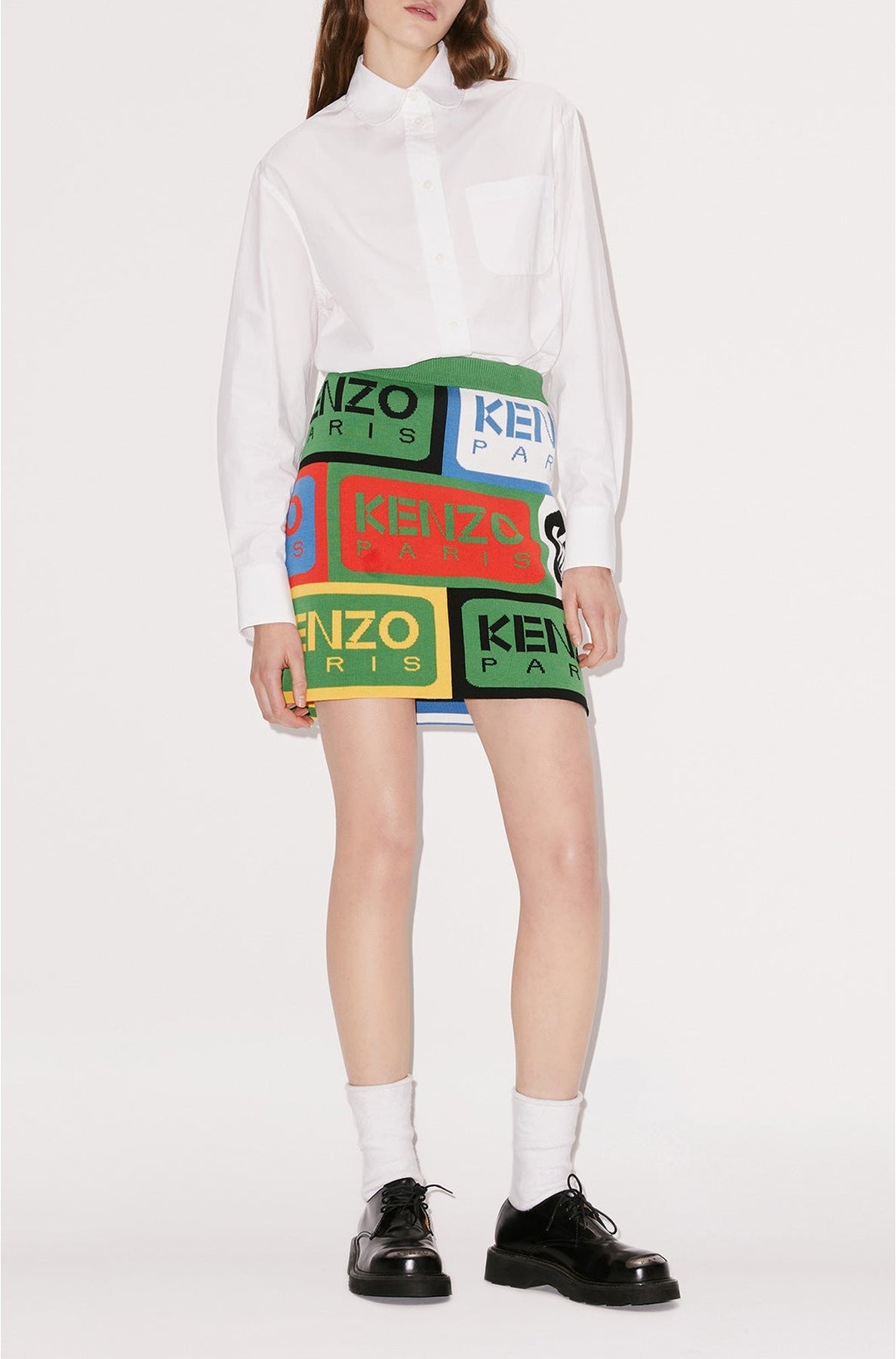 Chemise droite col Claudine - Off White
