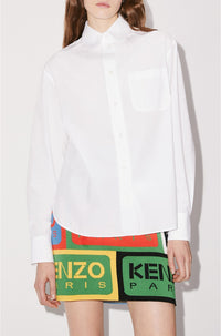 Chemise droite col Claudine - Off White