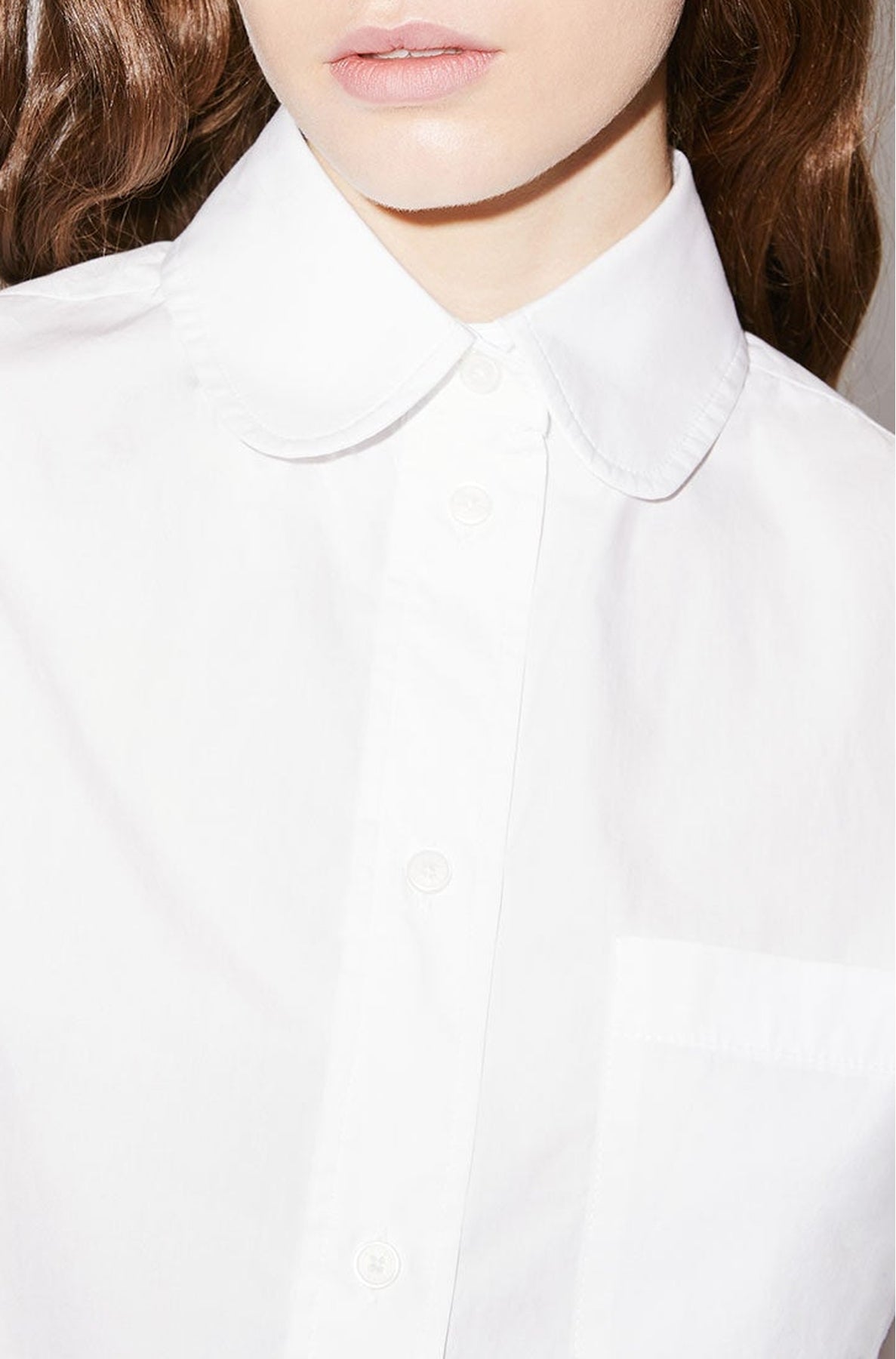 Chemise droite col Claudine - Off White