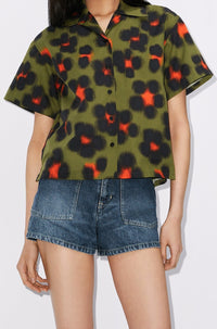 Chemise boxy Hana Leopard - Khaki
