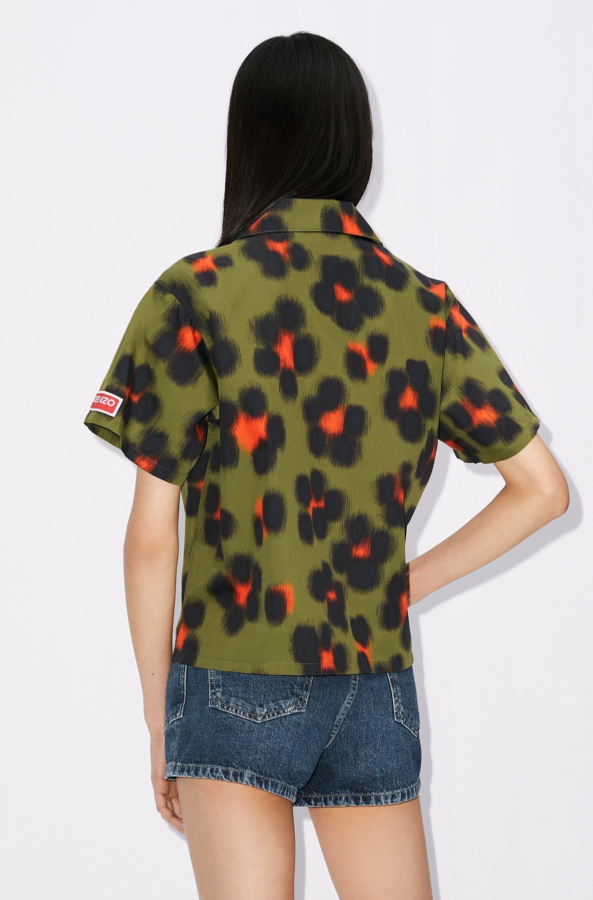 Chemise boxy Hana Leopard - Khaki