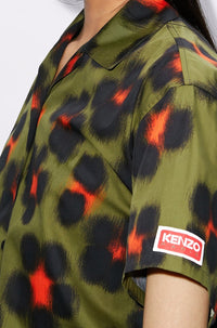 Chemise boxy Hana Leopard - Khaki