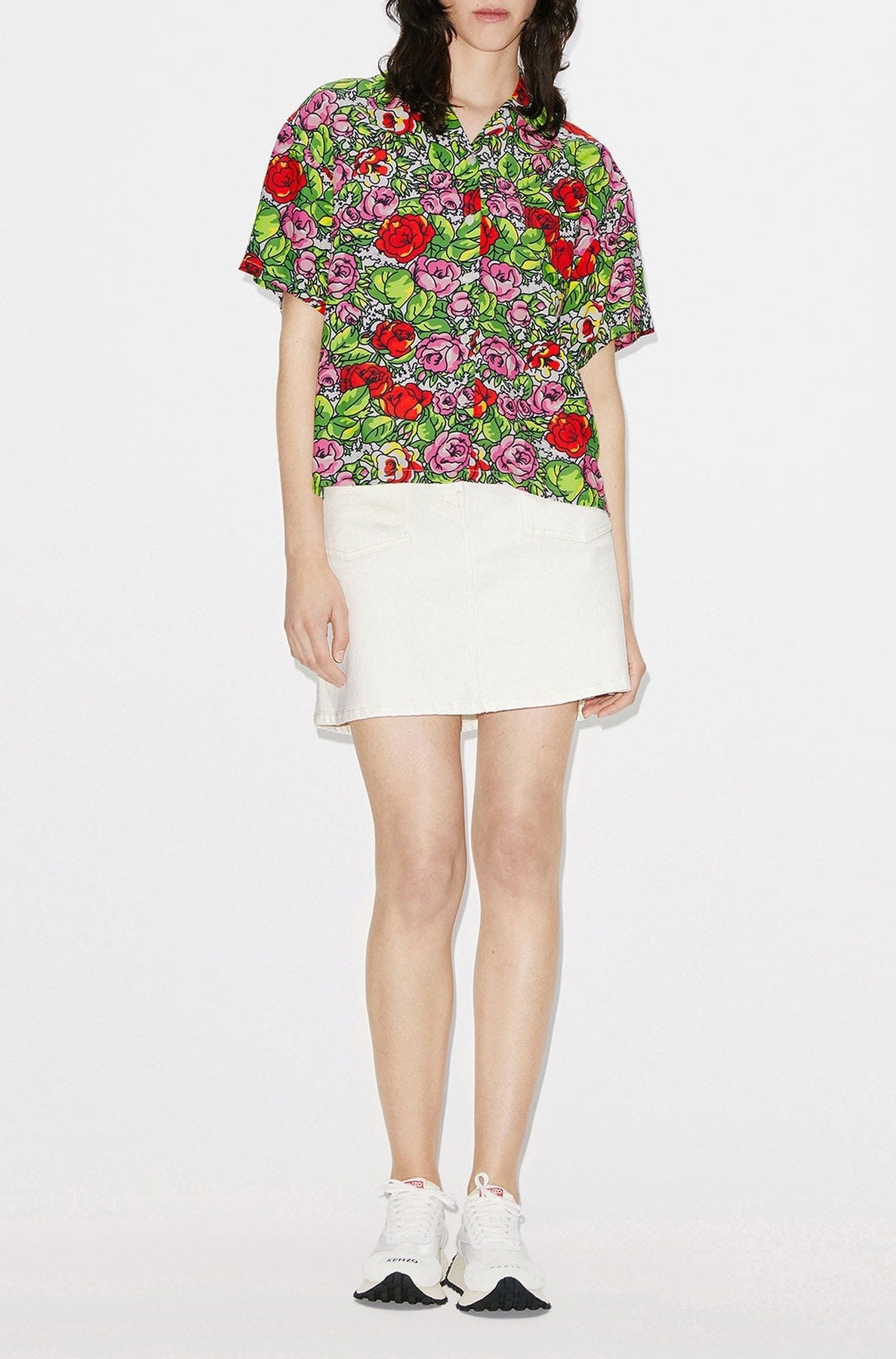 Chemise boxy "Hawaiian Flower" - Off White