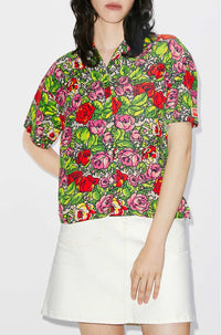 Chemise boxy "Hawaiian Flower" - Off White